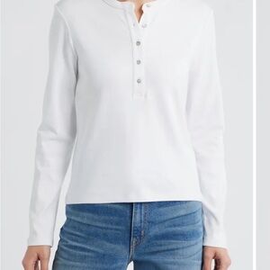 Mavi Long Sleeve Stretch Cotton Henley